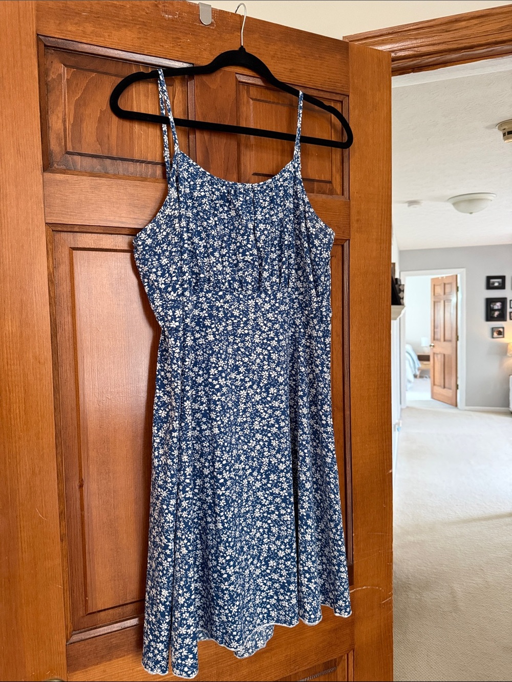 Blue Floral Spaghetti-Strap Sundress
